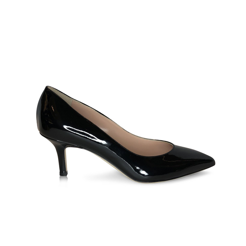 Shirley Kitten Heel-Black Patent, Shoes - Tori Soudan Collection